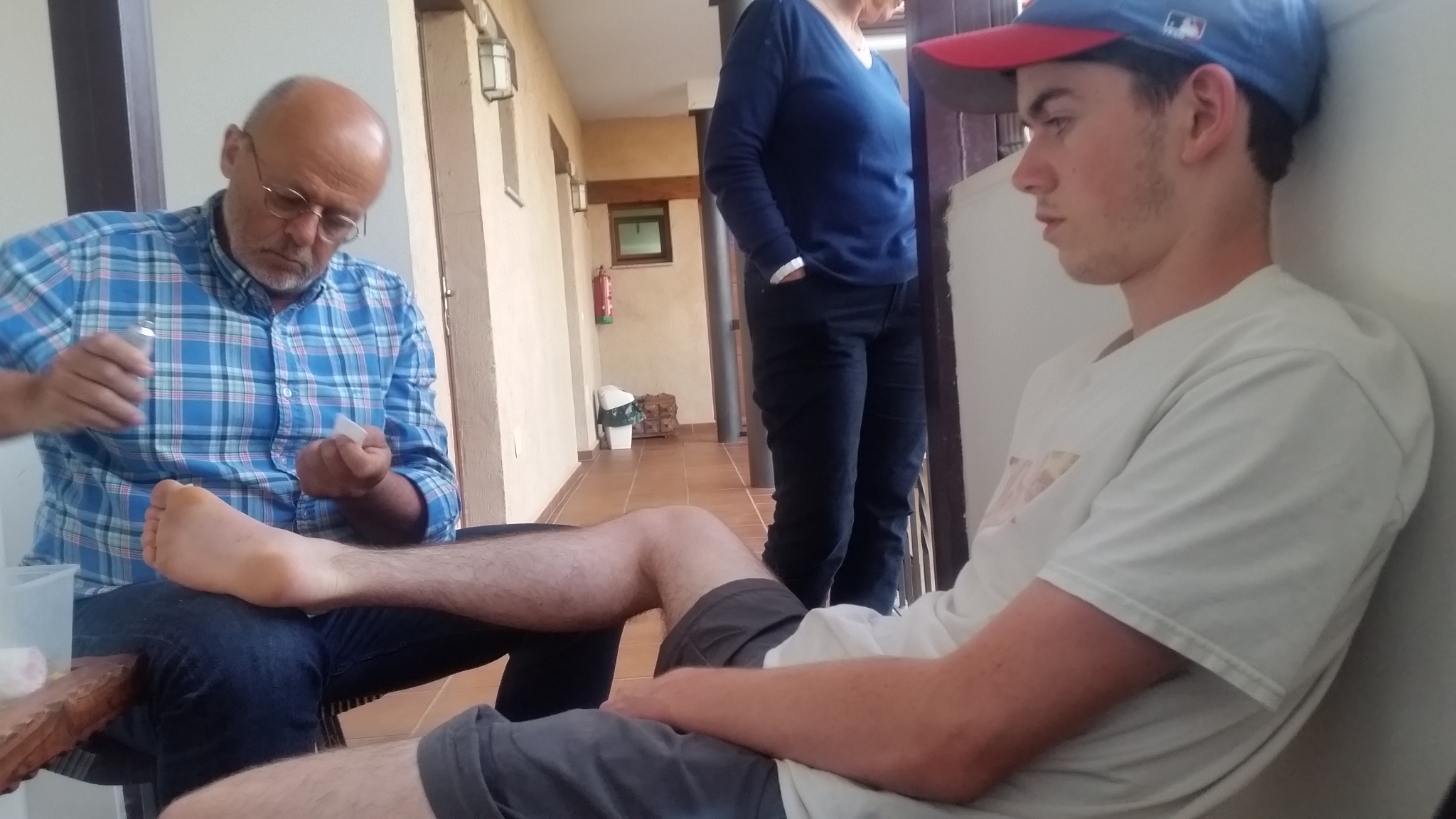 Matthew's feet are treated