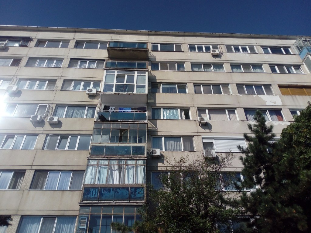 Typical apartment bloc in Bucharest.