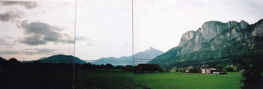 Panoramic view of mountains around Mondsee, Austria