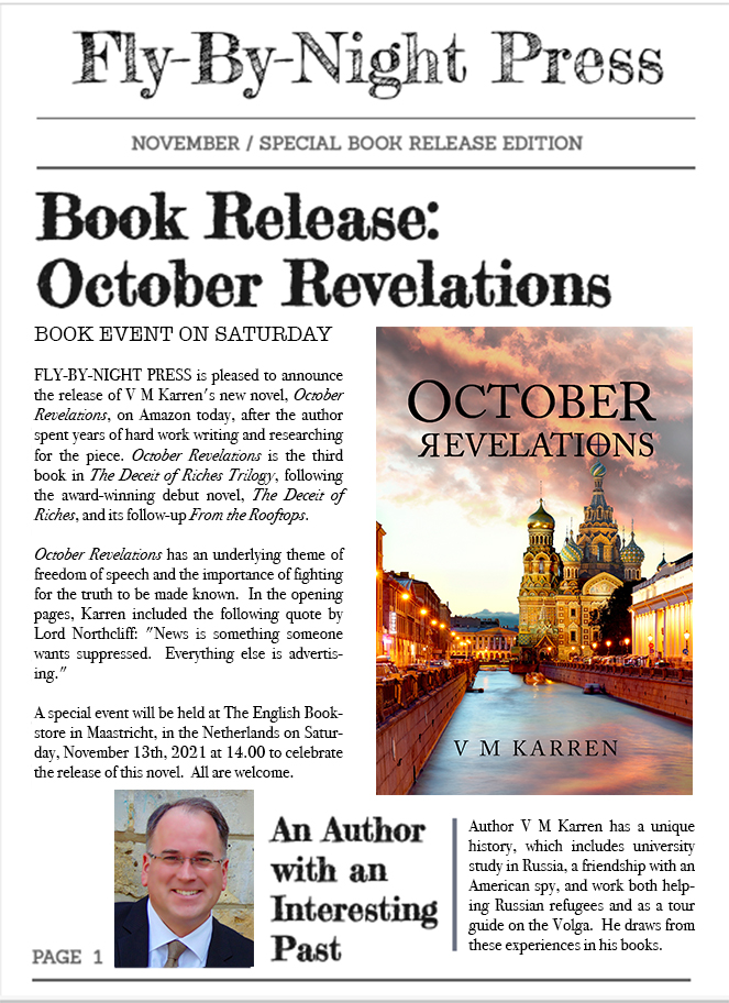 Book Release: October Revelations Newspaper Story